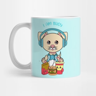 I am busy, cute dog playing videogames Mug